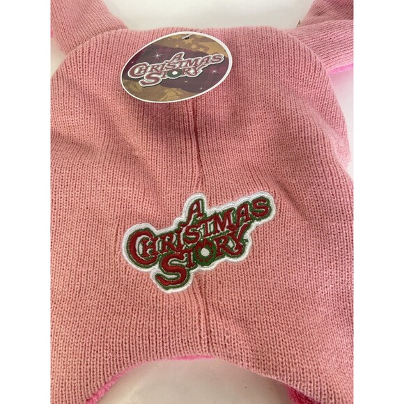 A Christmas Story Deranged Easter Bunny Pink Laplander Beanie Cap Hat Adult - Picture 2 of 7